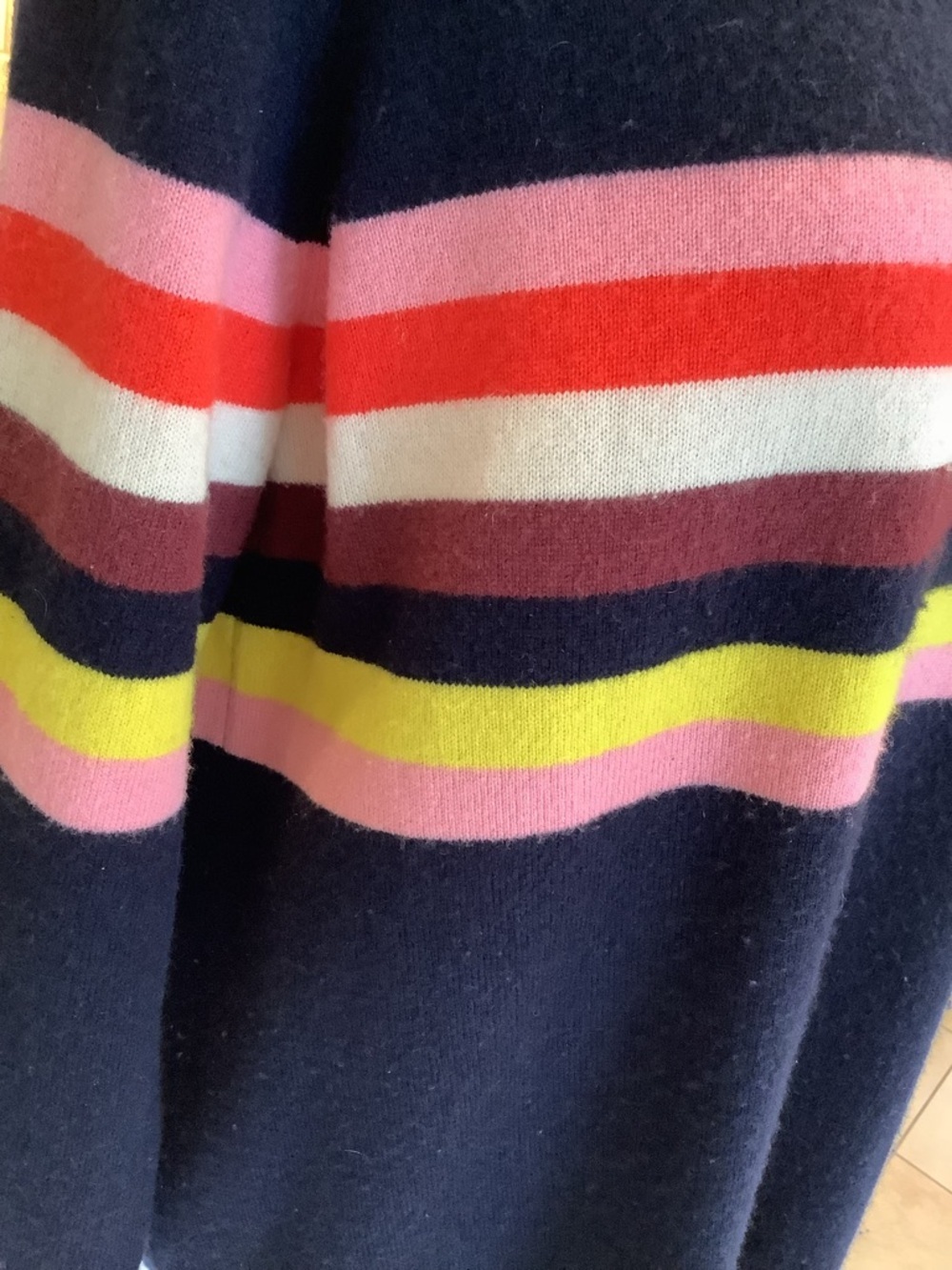 Boden Cashmere Women's Navy Striped Crewneck Sweater - Size XL - Picture 2 of 10